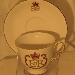 Queen Anne Bone China Silver Jubilee Commemorative Cup and Saucer